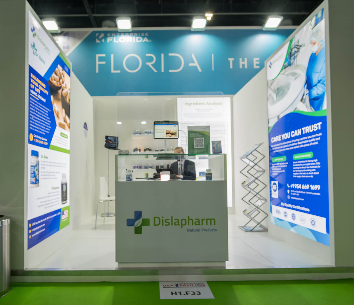 Dislapharm's Arab Health trade booth in the UAE